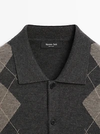 Wool blend knit cardigan