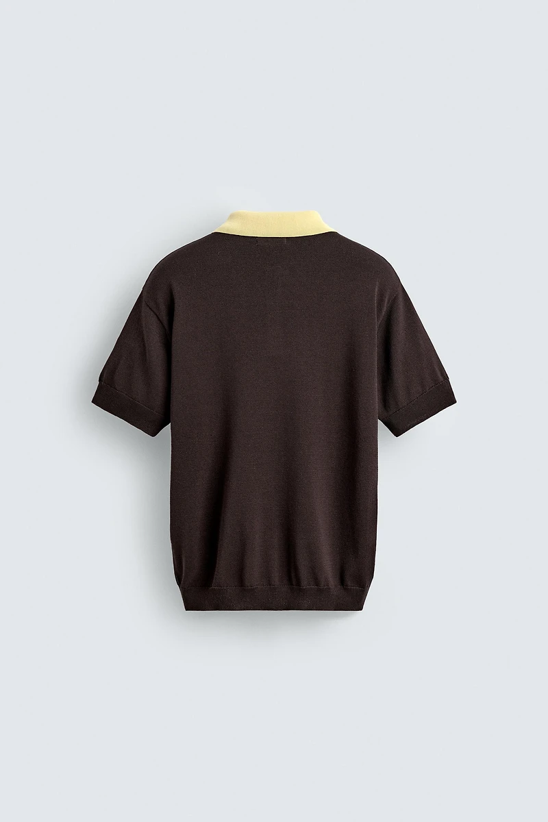 CONTRAST RELAXED FIT KNIT POLO
