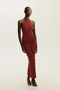 ROBE HALTER AVEC TULLE