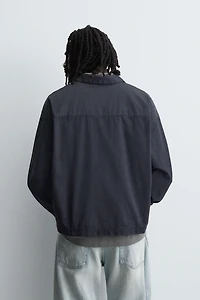 DENIM ZIP-UP POLO SHIRT