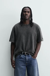 WASHED WAFFLE KNIT T-SHIRT