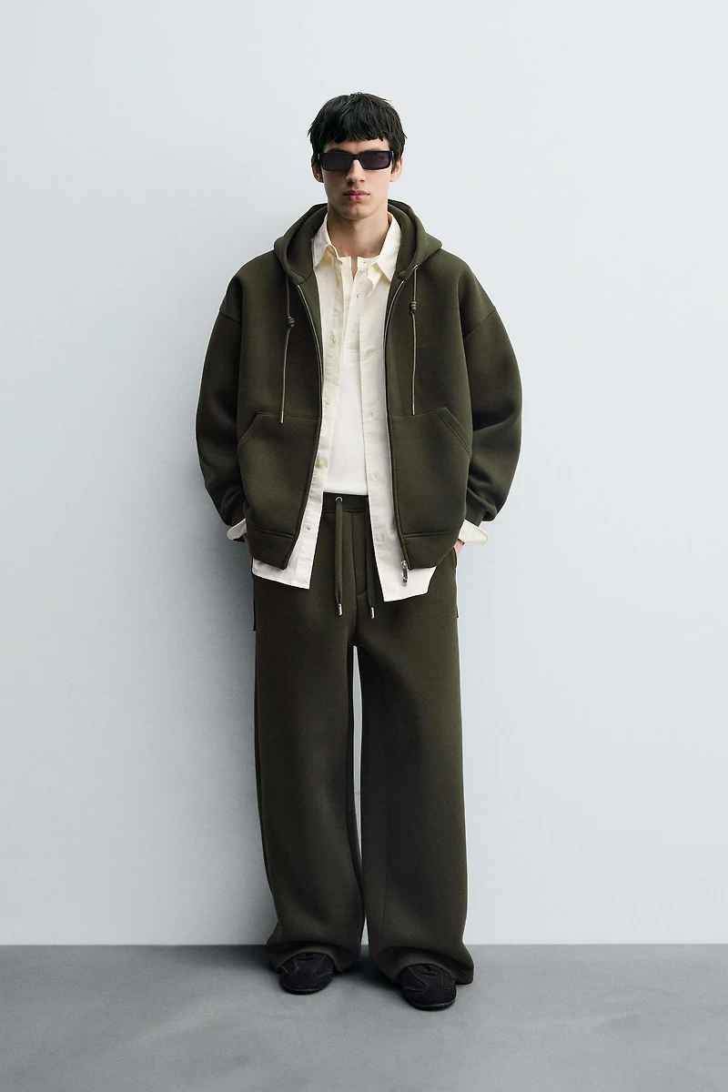 WIDE FIT NEOPRENE EFFECT PANTS