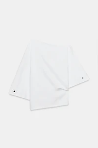 BUTTON BOAT NECK T-SHIRT