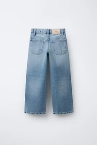DISTRESSED WIDE LEG JEANS
