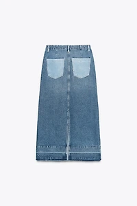 Z1975 COMBINED DENIM MIDI SKIRT