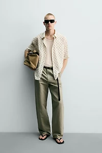 CONTRAST PAISLEY RELAXED FIT SHIRT