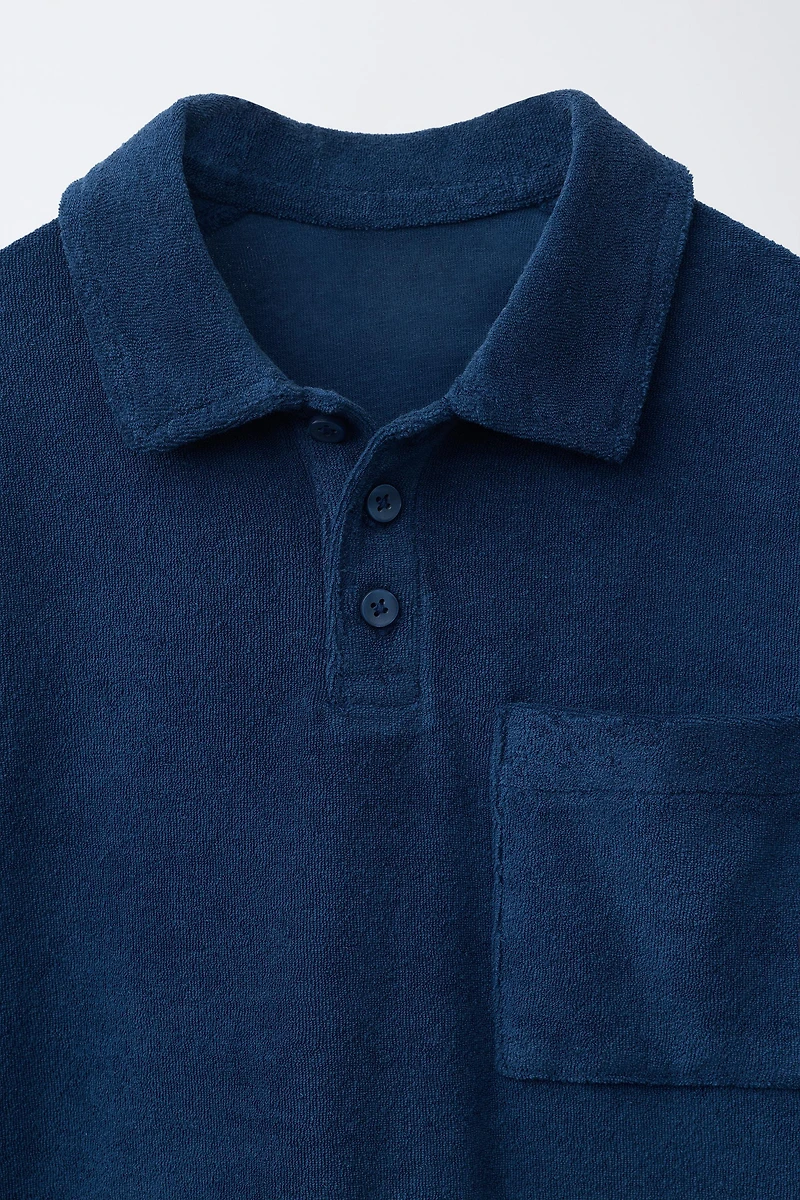 TOWEL EFFECT POLO AND BERMUDA SET