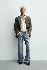 RIPPED FLARE FIT JEANS
