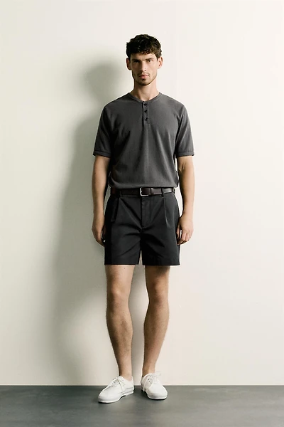 KNIT HENLEY T-SHIRT