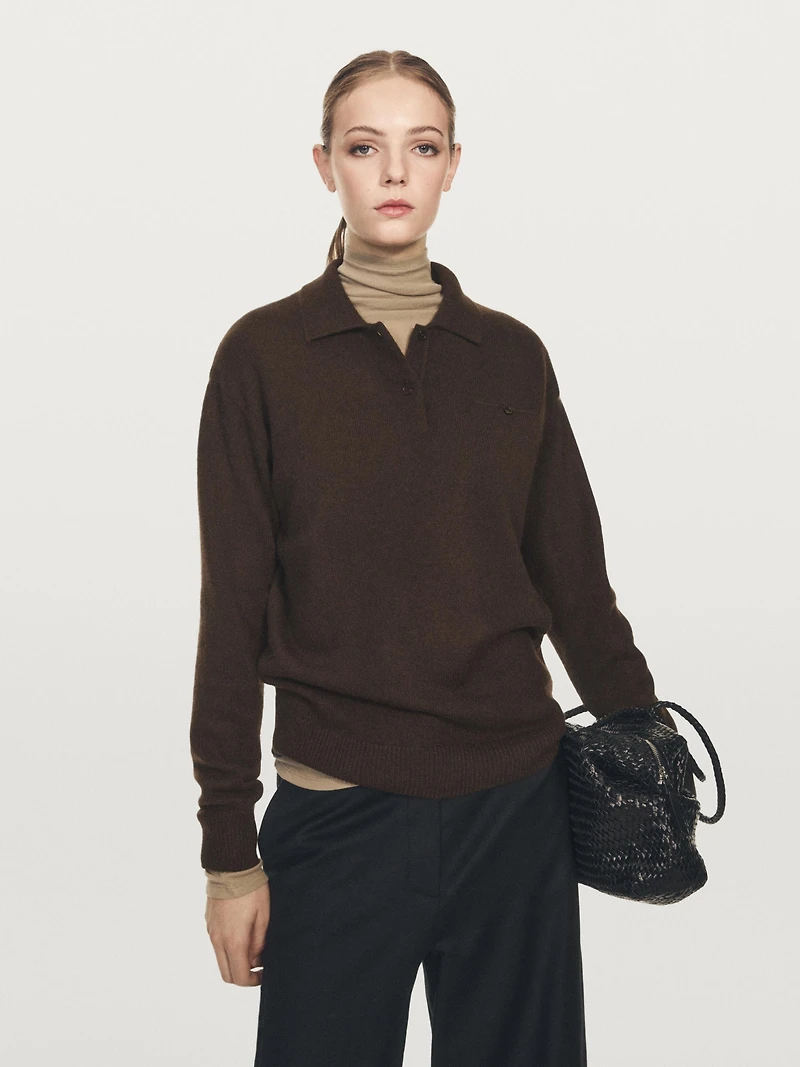 Pull 100 % cachemire avec poche