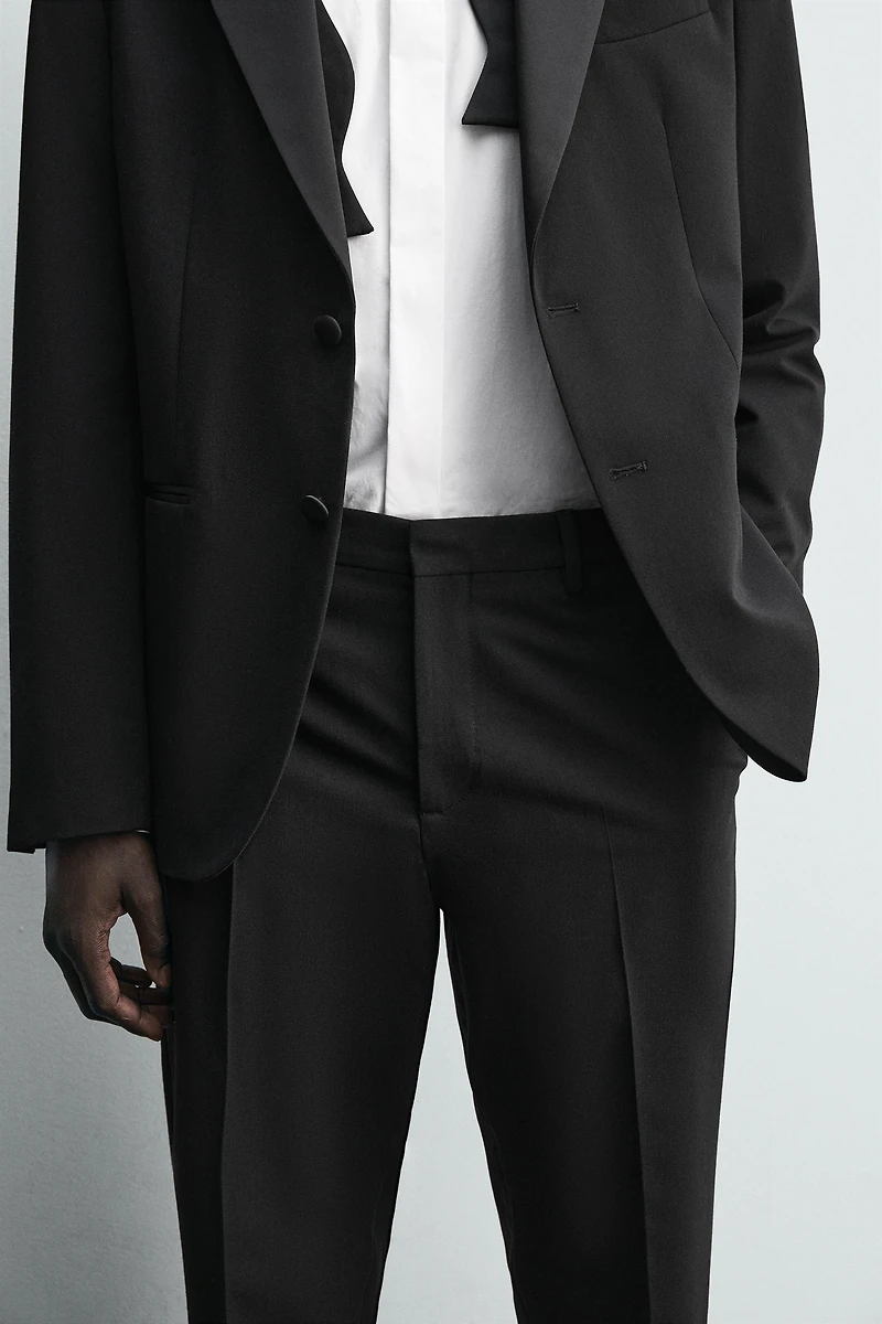 PANTALON DE COSTUME SMOKING AVEC LAINE