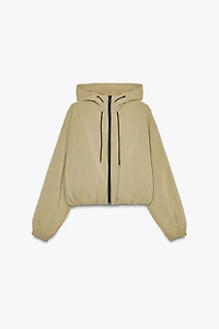 HOODED SHORT RUBBERIZED JACKET