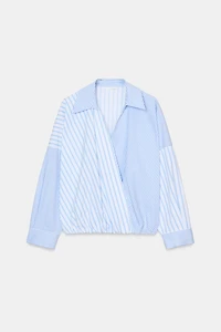 PATCHWORK STRIPED POPLIN SHIRT