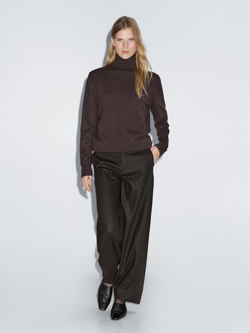 Pantalon en flanelle de laine mélangée