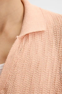 OPEN KNIT POLO SHIRT