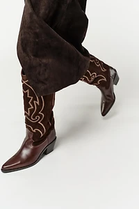 BOTTES COW-BOY EN CUIR BRODÉES