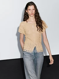 Cutwork crochet cardigan
