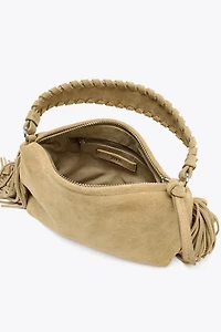 SPLIT LEATHER FRINGED MINI BAG