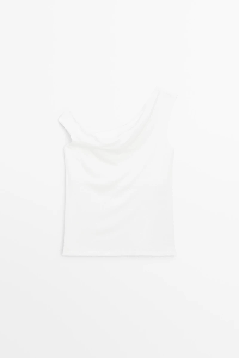 Asymmetric off-the-shoulder top