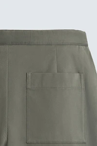 RELAXED FIT PLEATED BELTED SHORTS