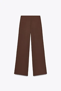 TWILL WIDE LEG PANTS