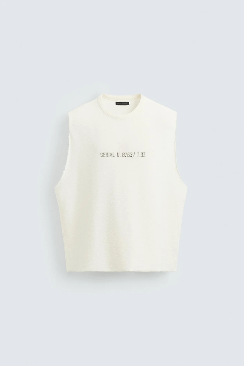 T-SHIRT TANK EN MAILLE IMPRIMÉ DÉLAVÉ