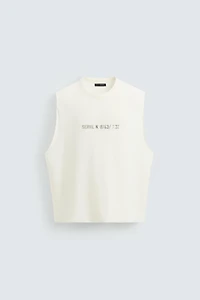 WASHED PRINT KNIT TANK TOP