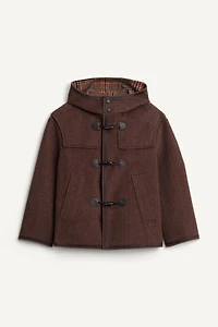 LIMITED EDITION CONTRAST CHECK WOOL OVERCOAT