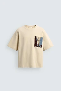 T-SHIRT À PIÈCE TEXTURÉE