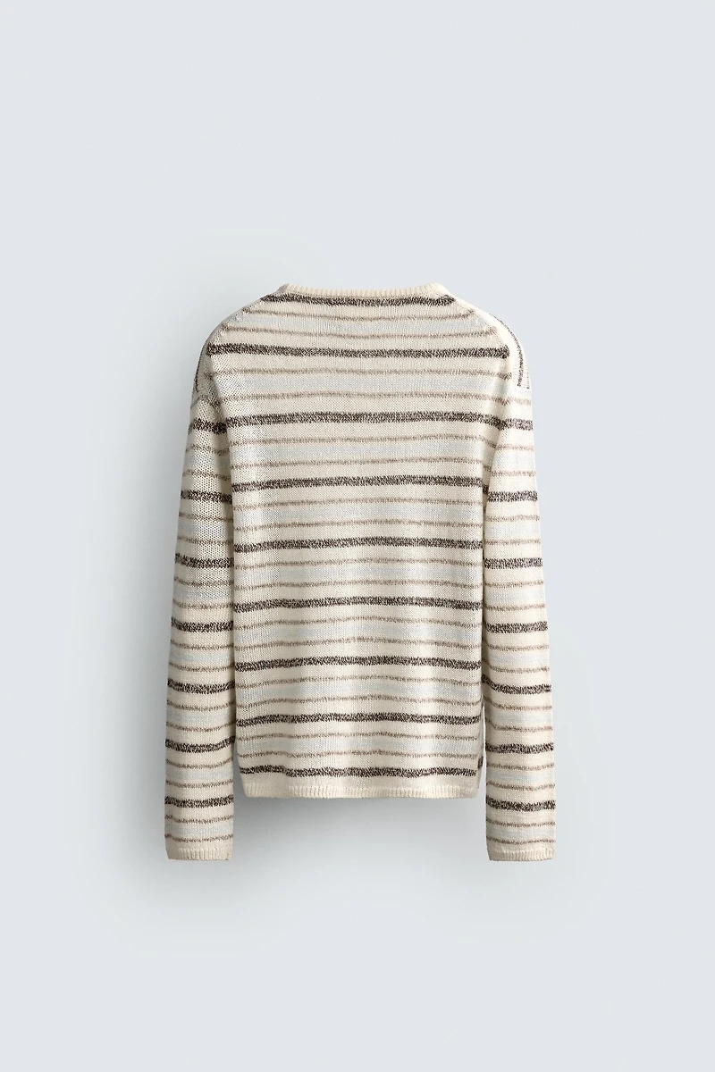 LINEN - CASHMERE STRIPED JUMPER
