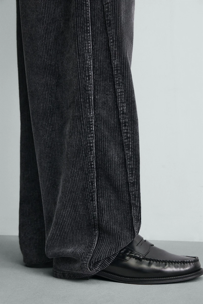 BAGGY FIT CORDUROY PANTS WITH TWISTED SEAMS