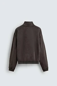 WASHED QUARTER-ZIP SWEATSHIRT