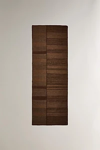 WOOL AREA RUG WITH CONTRASTING LINES