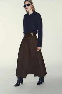 BELTED MIDI SKIRT