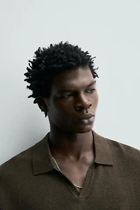 COTTON SILK KNIT POLO SHIRT