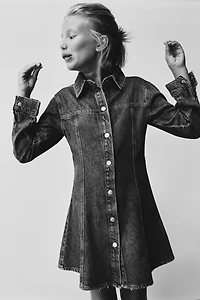 CUT-OUT DENIM DRESS