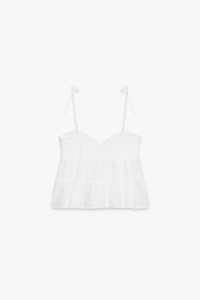 EMBROIDERED EYELET TOP