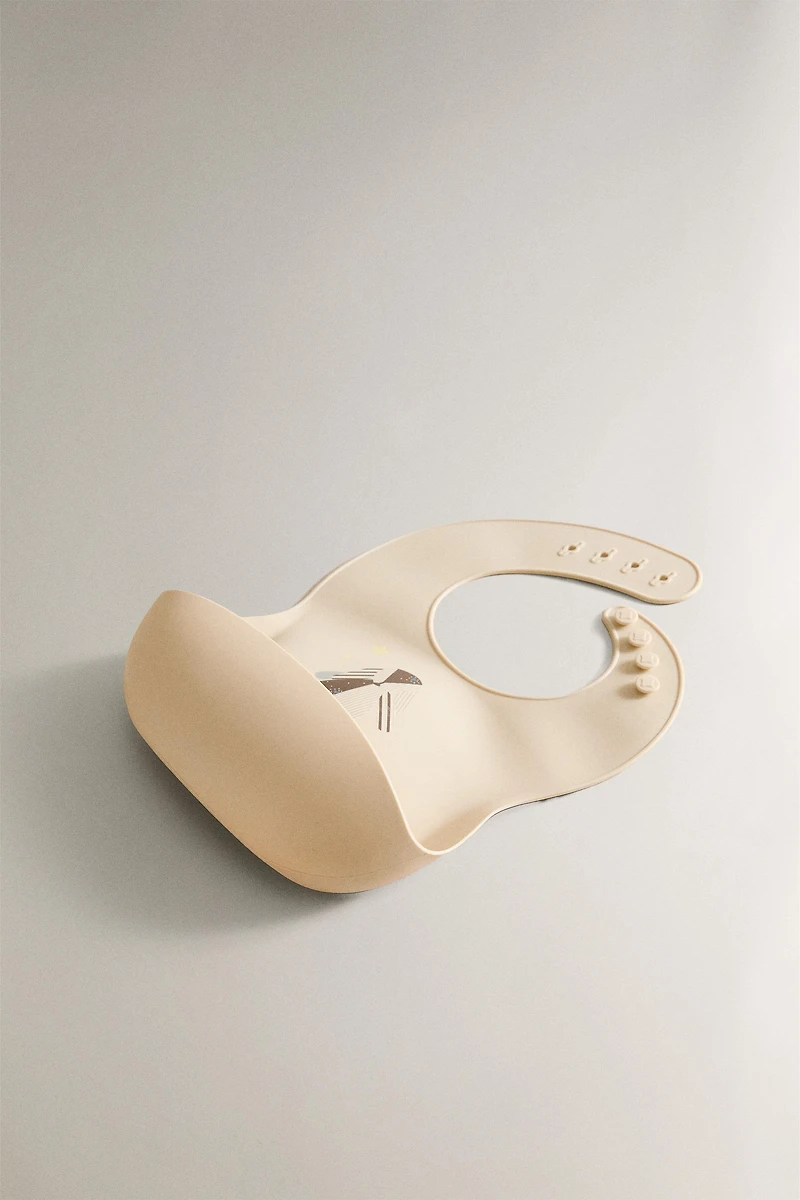 KIDS' SILICONE RABBIT BIB