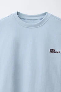HEAVYWEIGHT EMBROIDERED TEXT T-SHIRT