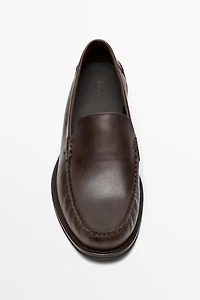 Oiled leather loafers