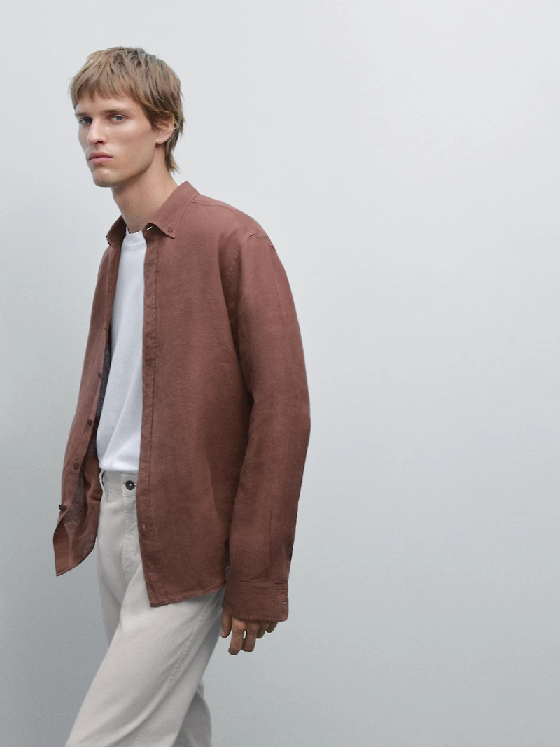 100% linen regular fit shirt