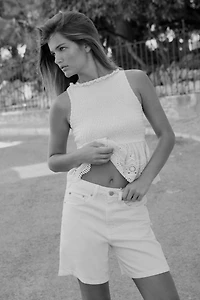 MID-RISE TRF DENIM SHORTS