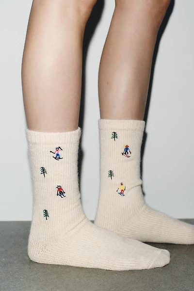 EMBROIDERED TALL SOCKS