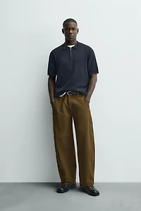 KNIT ZIP POLO SHIRT