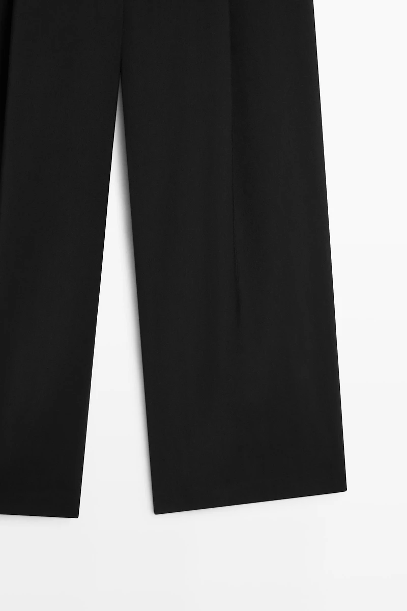 Flowing cropped wide-leg pants