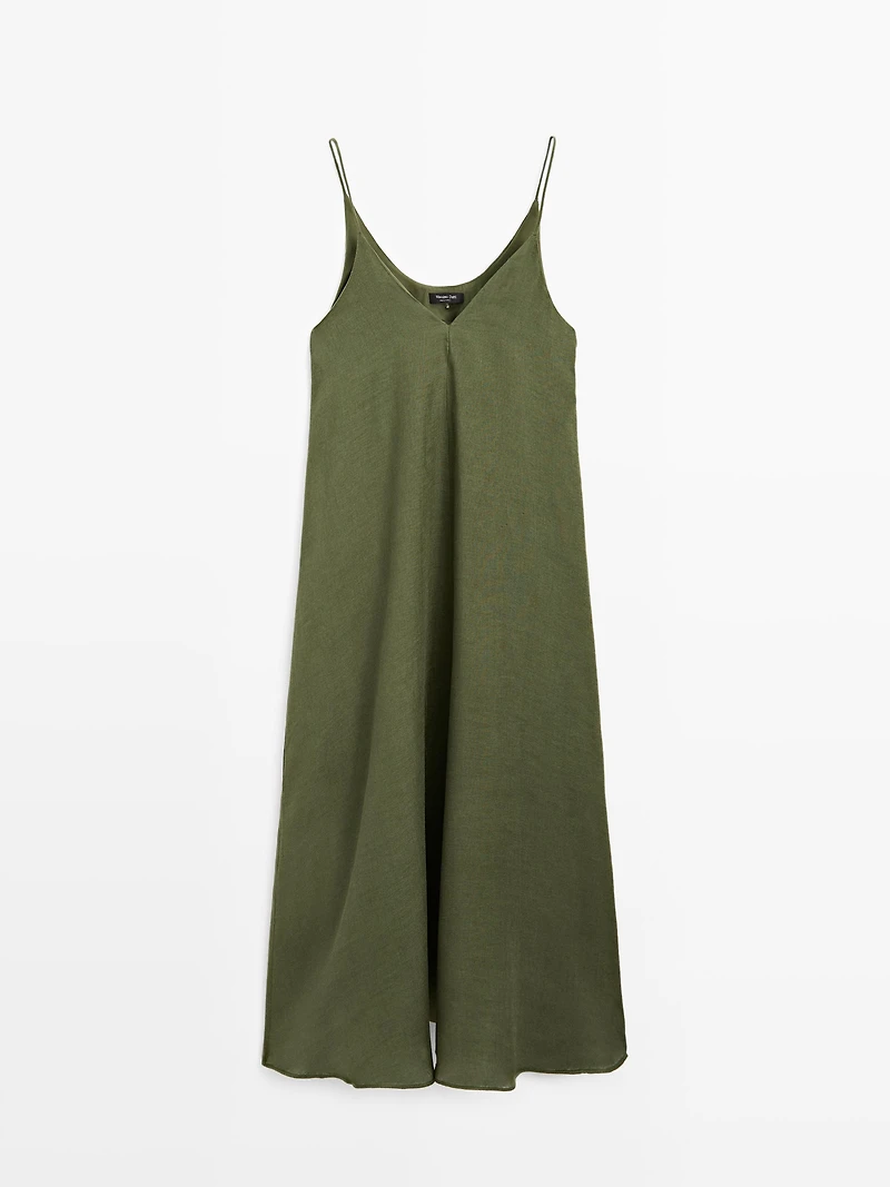 Flowing midi dress with thin straps