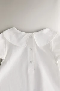 ELEPHANT EMBROIDERED SHORT BABY ROMPER