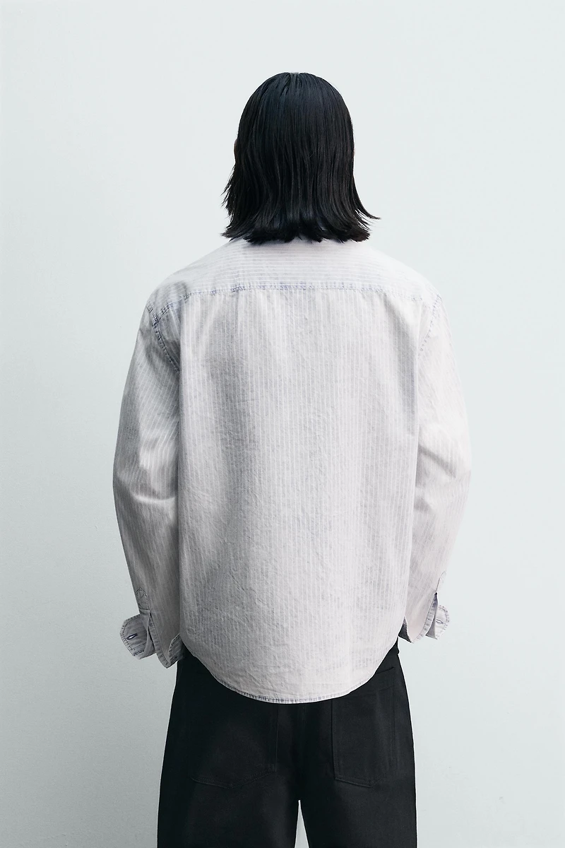 CHEMISE RELAXED FIT LAVÉE À RAYURES