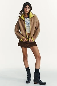 CONTRAST TRIM KNIT CARDIGAN