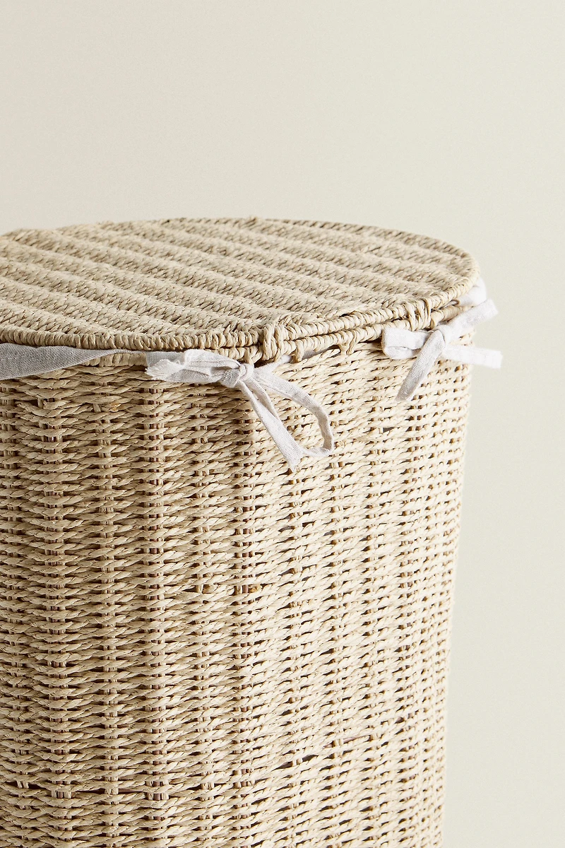 FABRIC-LINED LAUNDRY HAMPER